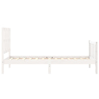 Letto senza Materasso Bianco 90x190 cm in Legno Massello Pino 3192197