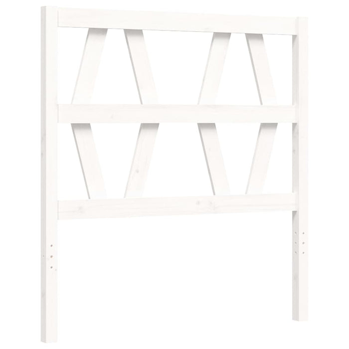 Giroletto con Testiera Bianco Small Single Legno Massello 3192452