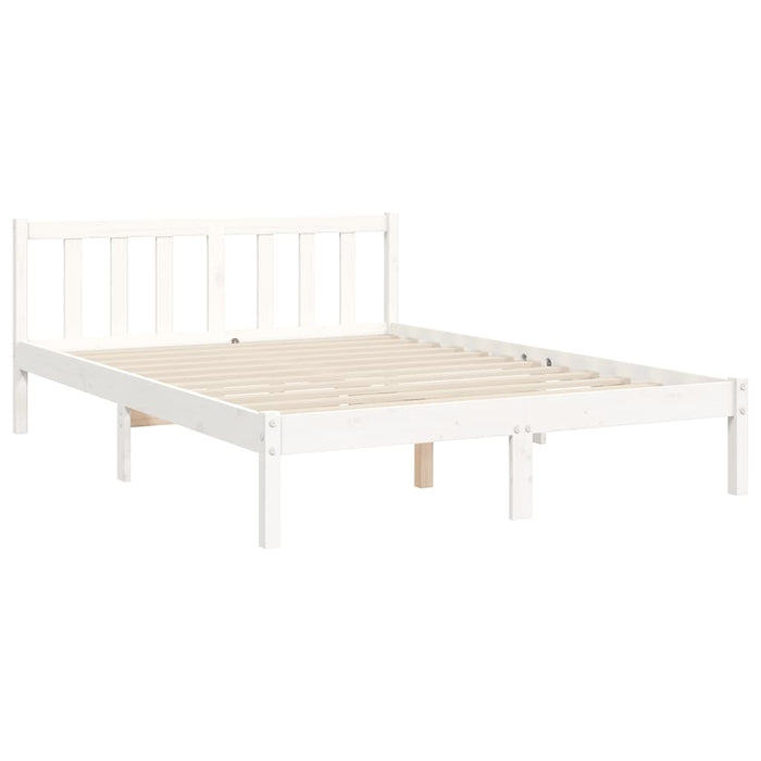 Letto senza Materasso Bianco 140x190 cm Legno Massello di Pino 3192537