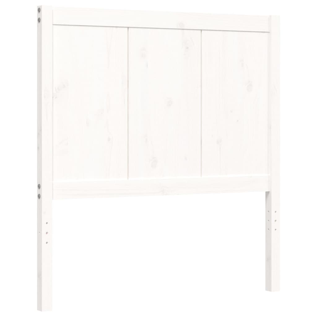 Giroletto con Testiera Bianco Small Single Legno Massello 3192582