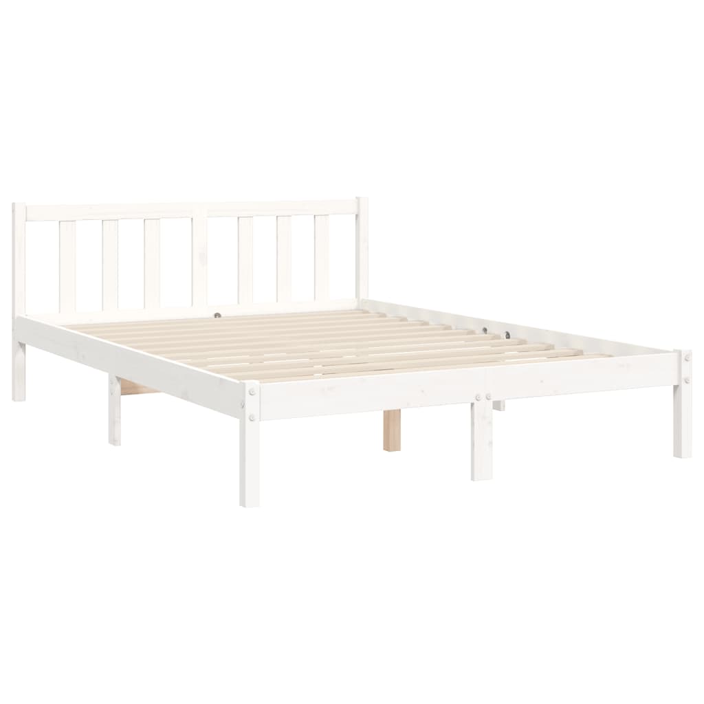 Letto senza Materasso Bianco 140x190 cm Legno Massello di Pino 3192732