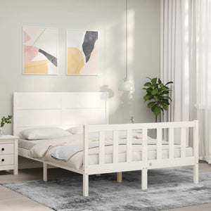 Letto senza Materasso Bianco 140x190 cm Legno Massello di Pino 3192732