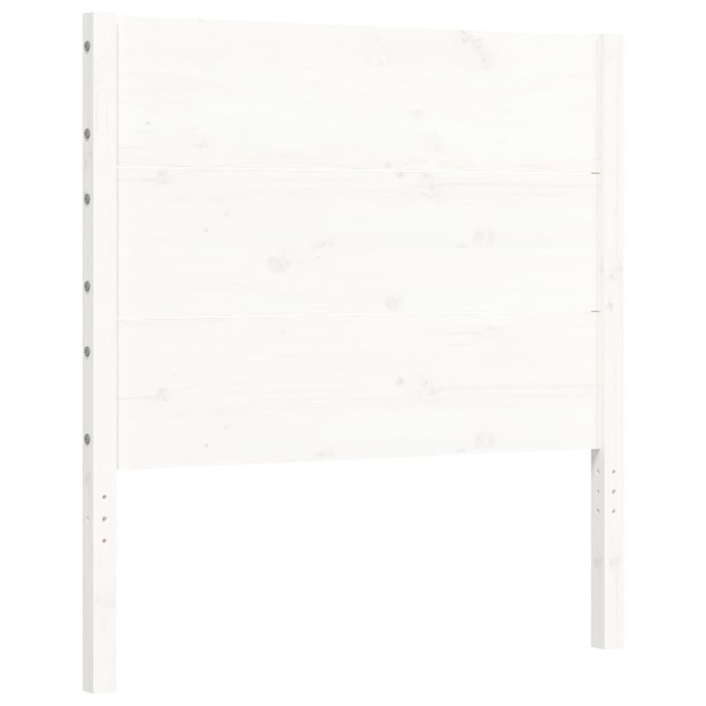 Giroletto con Testiera Bianco 100x200 cm in Legno Massello 3192742