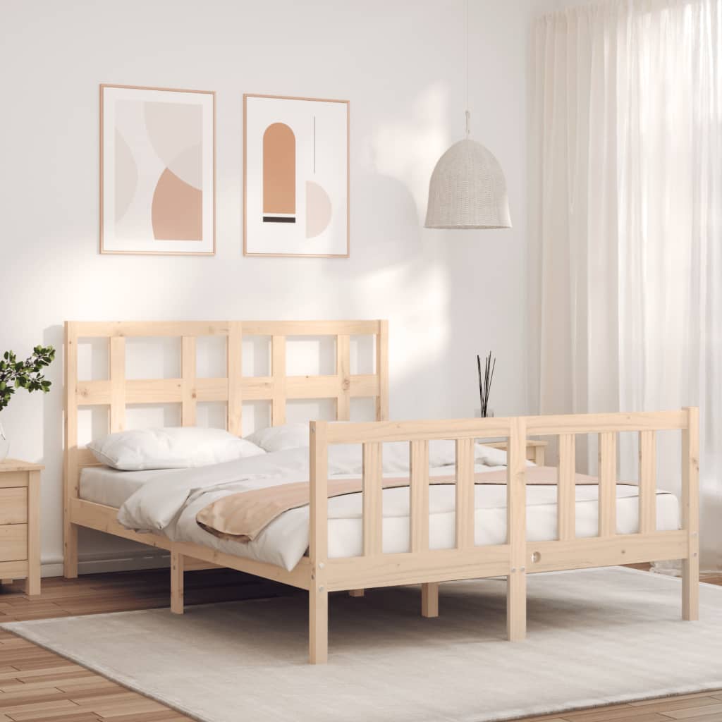 Letto senza Materasso 140x190 cm in Legno Massello di Pino 3192991