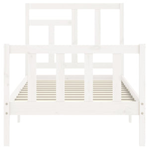 Giroletto con Testiera Bianco Small Single Legno Massello 3193102