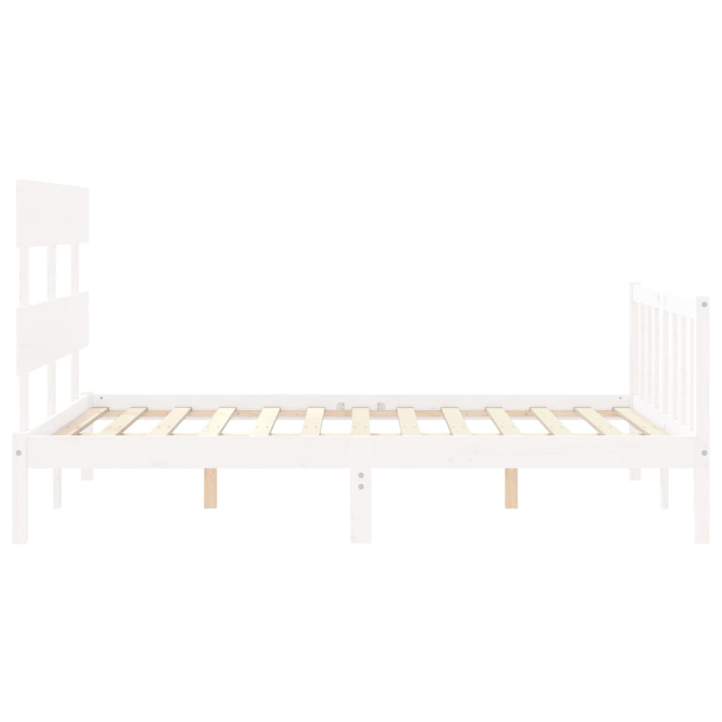 Giroletto con Testiera Bianco 4FT6 Double in Legno Massello 3193247