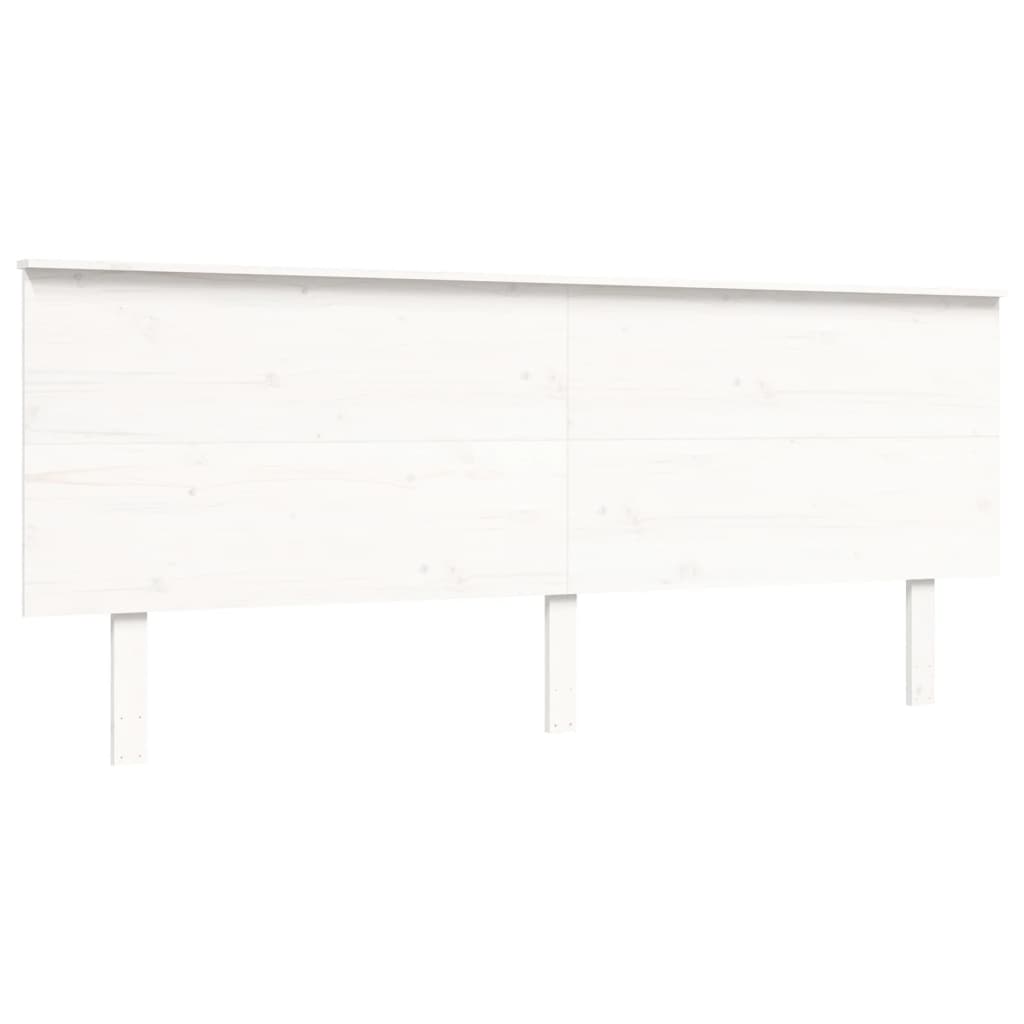 Giroletto con Testiera Bianco 200x200 cm in Legno Massello 3193422