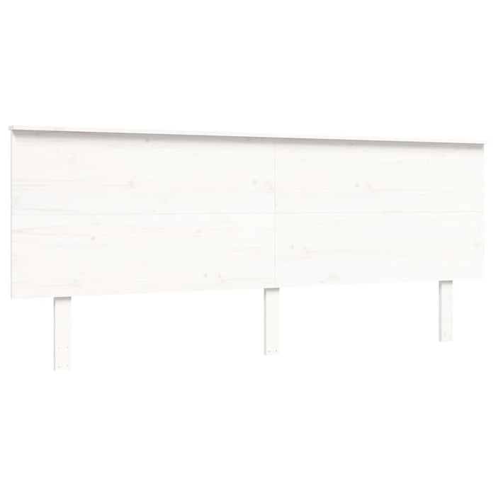 Giroletto con Testiera Bianco 200x200 cm in Legno Massello 3193422