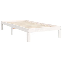 Giroletto con Testiera Bianco Small Single Legno Massello 3193622