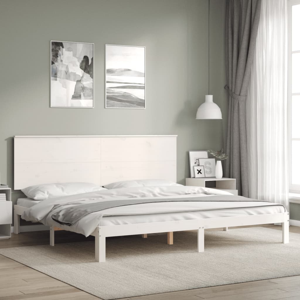 Giroletto Testiera Bianco Super King Size in Legno Massellocod mxl 81248