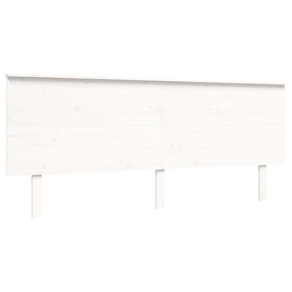 Giroletto con Testiera Bianco 200x200 cm in Legno Massello 3193682