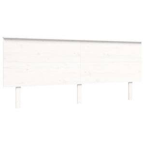 Giroletto con Testiera Bianco 200x200 cm in Legno Massello 3193682