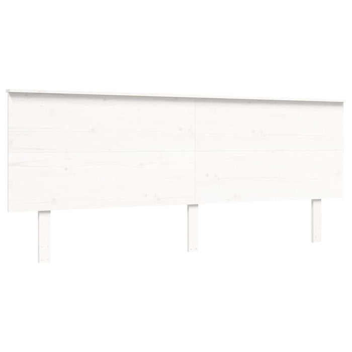 Giroletto con Testiera Bianco 200x200 cm in Legno Massello 3193682