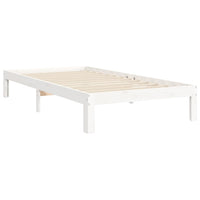 Giroletto con Testiera Bianco 100x200 cm in Legno Massello 3193717