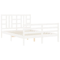 Giroletto con Testiera Bianco 5FT King Size in Legno Massello 3193927