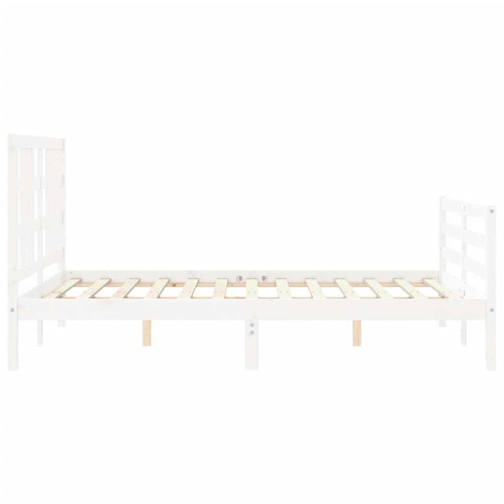 Giroletto con Testiera Bianco 5FT King Size in Legno Massello 3193927