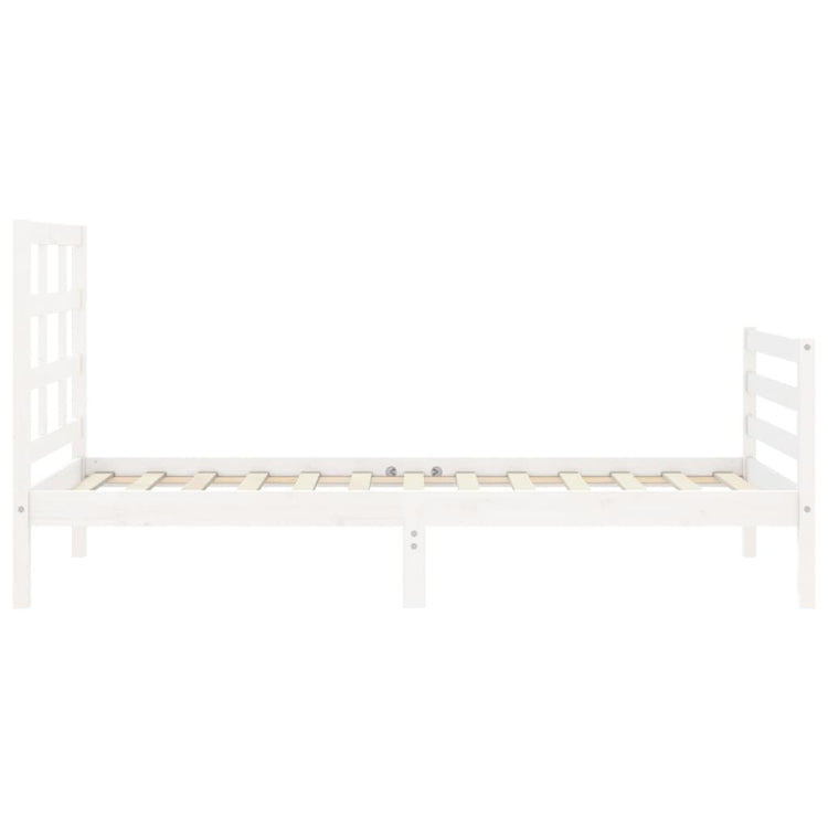 Giroletto con Testiera Bianco 90x200 cm in Legno Massello 3193972