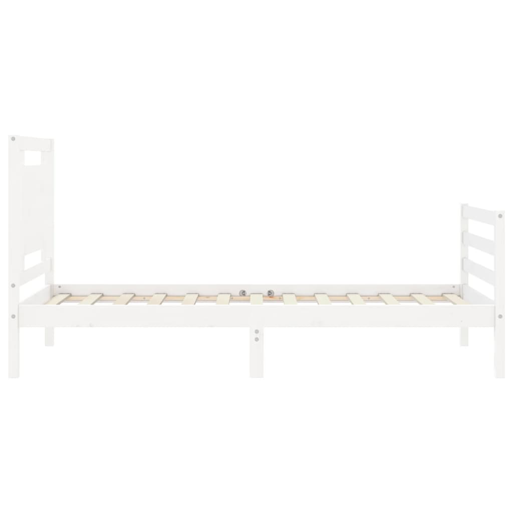 Giroletto con Testiera Bianco Small Single Legno Massello 3194012