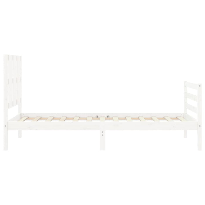 Giroletto con Testiera Bianco Small Single Legno Massello 3194077