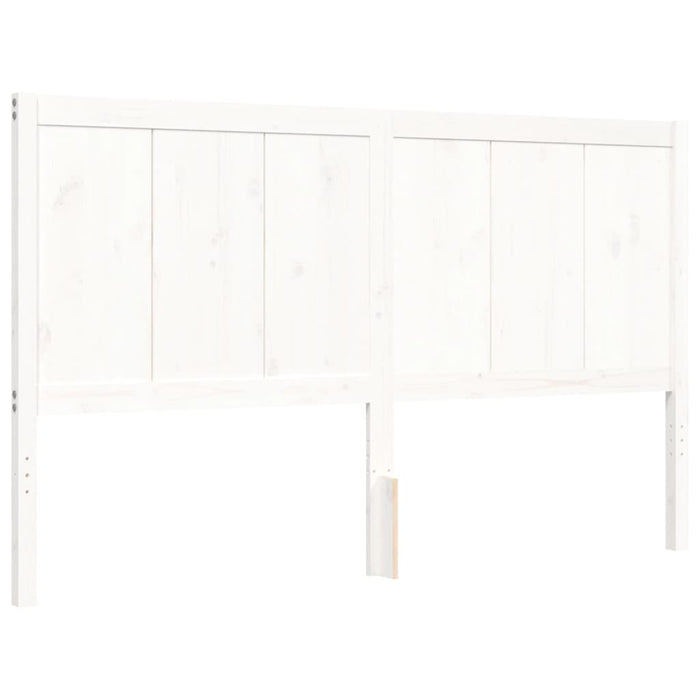 Giroletto con Testiera Bianco 160x200 cm Legno Massello 3194517