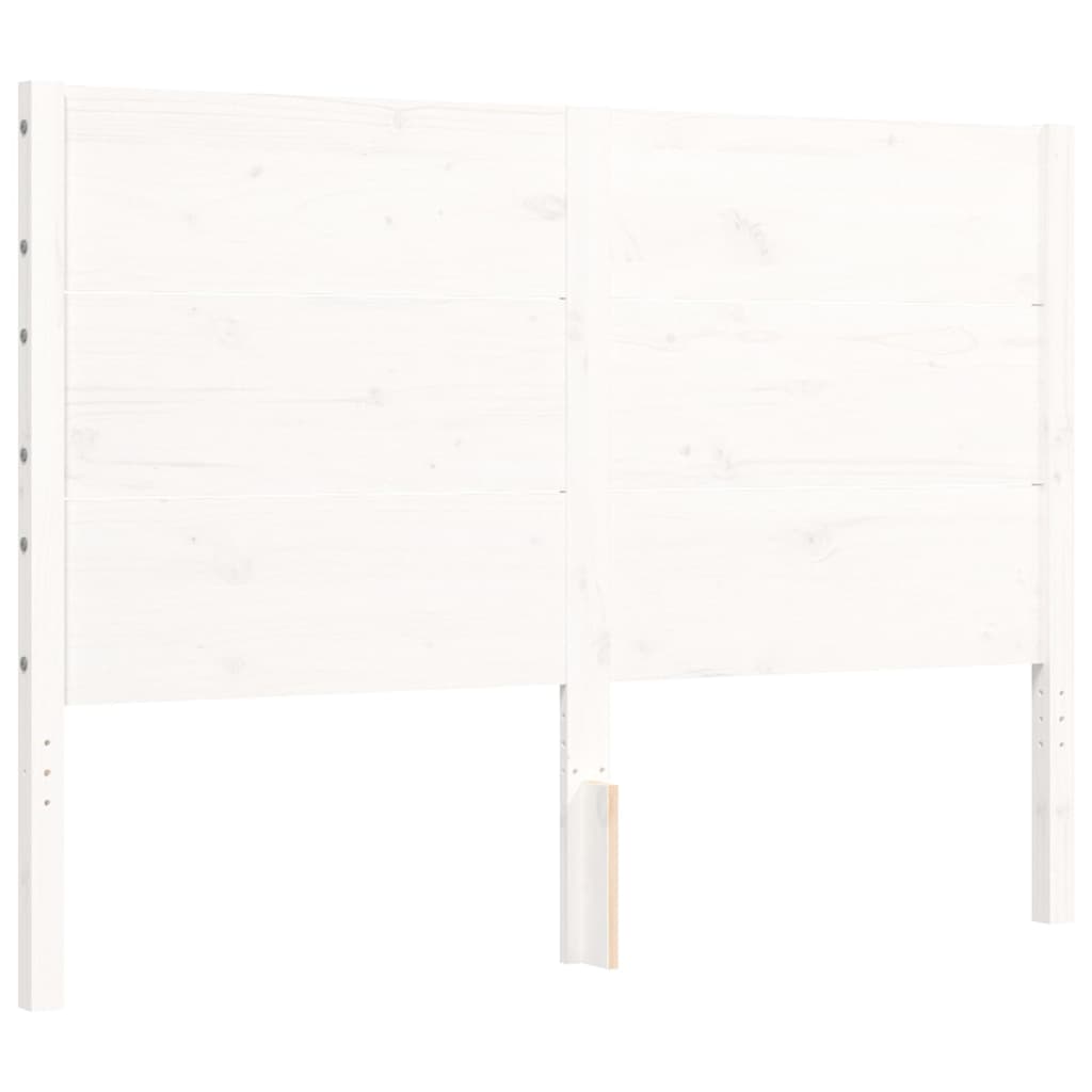 Giroletto con Testiera Bianco 140x200 cm in Legno Massello 3194637