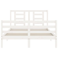 Giroletto con Testiera Bianco 4FT6 Double in Legno Massello 3194677