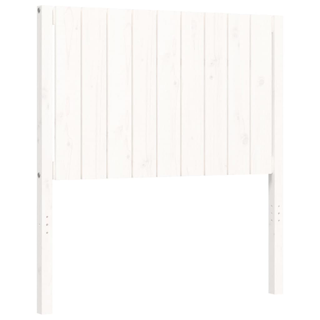 Giroletto con Testiera Bianco 90x200 cm in Legno Massello 3194752