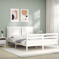 Giroletto con Testiera Bianco King Size in Legno Massello 3194772