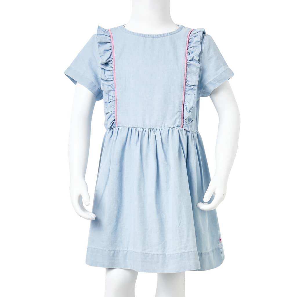 Abito da Bambina con Volant Blu Tenue 92 10904