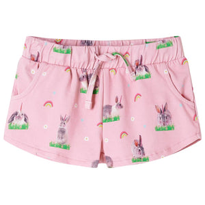 Pantaloncini per Bambini con Coulisse Stampa Coniglio Rosa Chiaro 92 10959