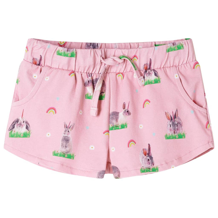 Pantaloncini per Bambini con Coulisse Stampa Coniglio Rosa Chiaro 92 10959