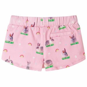 Pantaloncini per Bambini con Coulisse Stampa Coniglio Rosa Chiaro 92 10959