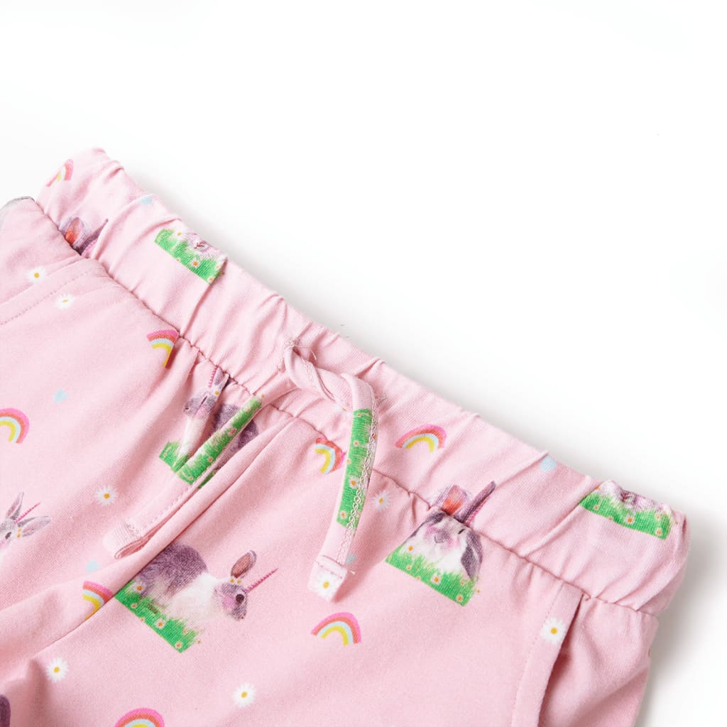 Pantaloncini per Bambini con Coulisse Stampa Coniglio Rosa Chiaro 92 10959