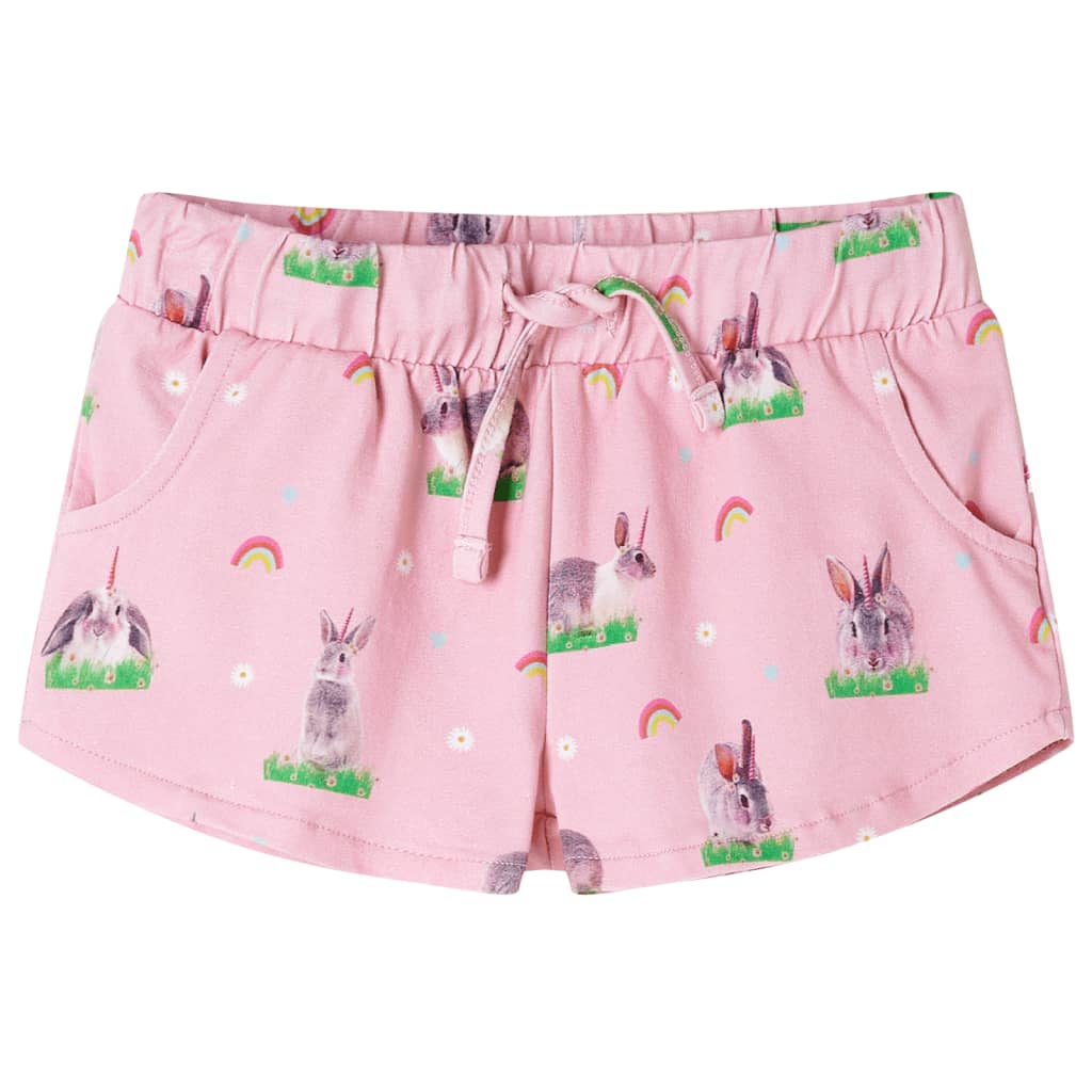 Pantaloncini per Bambini con Coulisse Stampa Coniglio Rosa Chiaro 128 10962