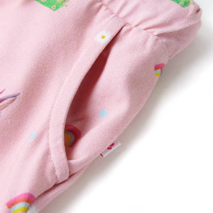 Pantaloncini per Bambini con Coulisse Stampa Coniglio Rosa Chiaro 128 10962