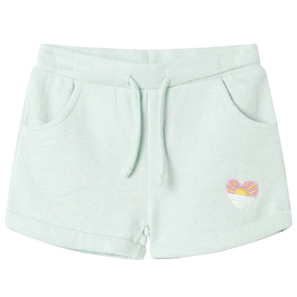 Pantaloncini per Bambini con Coulisse Menta Chiaro Misto 128cod mxl 110090