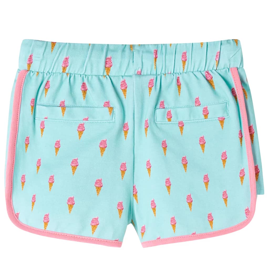 Pantaloncini per Bambini con Coulisse Stampa Gelato Menta Chiaro 104 11405