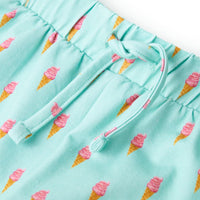 Pantaloncini per Bambini con Coulisse Stampa Gelato Menta Chiaro 104 11405