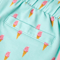 Pantaloncini per Bambini con Coulisse Stampa Gelato Menta Chiaro 104 11405