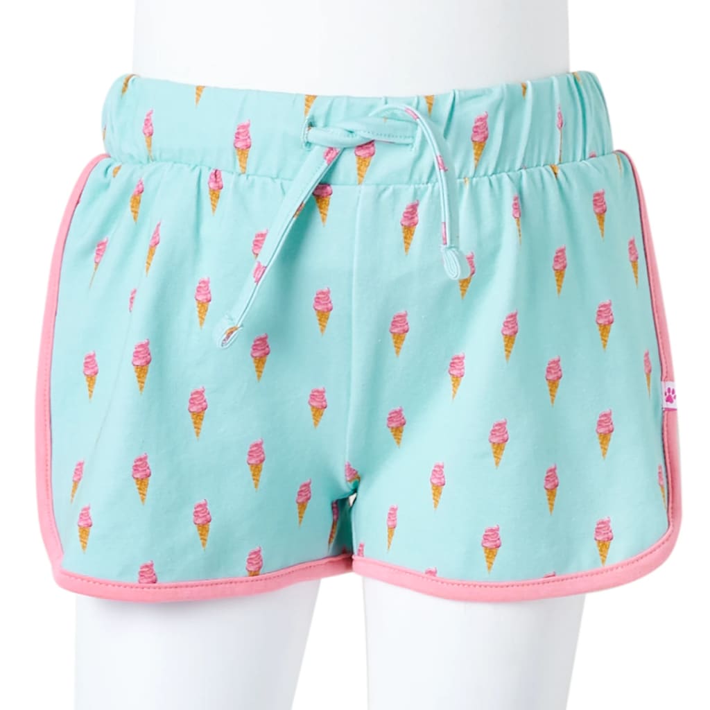 Pantaloncini per Bambini con Coulisse Stampa Gelato Menta Chiaro 104 11405