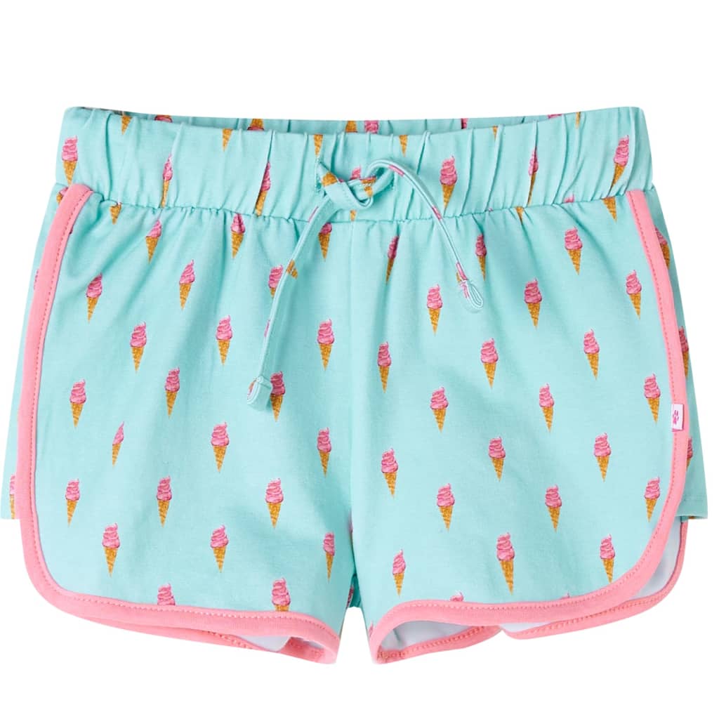 Pantaloncini per Bambini con Coulisse Stampa Gelato Menta Chiaro 128 11407