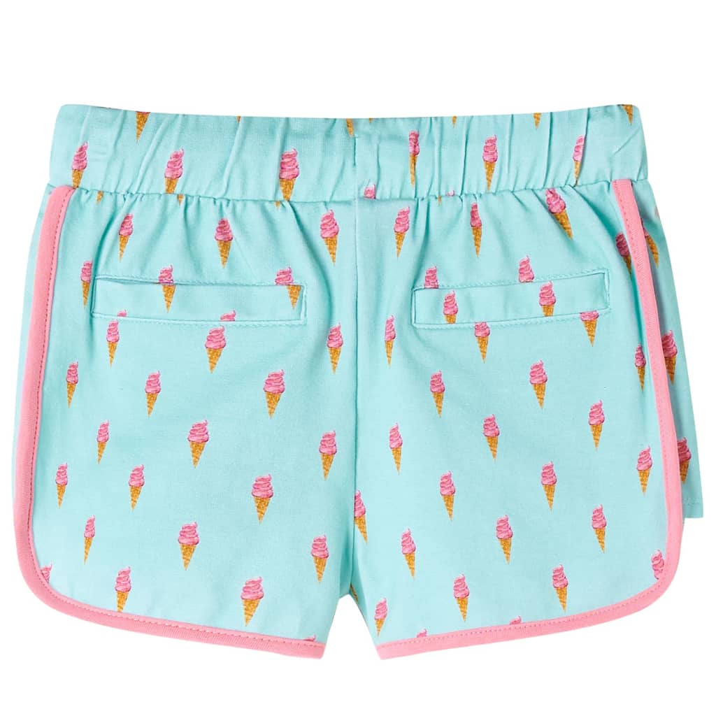 Pantaloncini per Bambini con Coulisse Stampa Gelato Menta Chiaro 128 11407