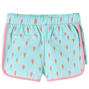 Pantaloncini per Bambini con Coulisse Stampa Gelato Menta Chiaro 128 11407