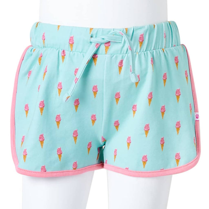 Pantaloncini per Bambini con Coulisse Stampa Gelato Menta Chiaro 128 11407