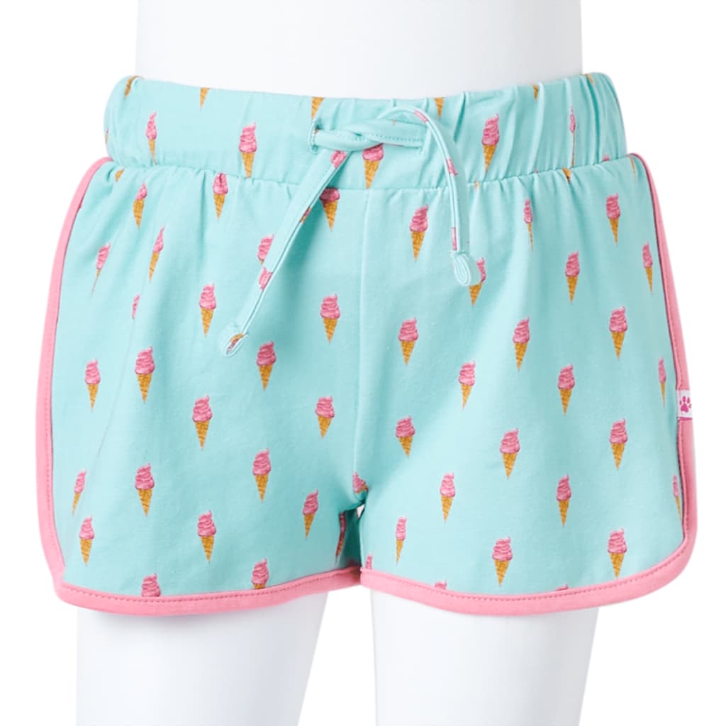 Pantaloncini per Bambini con Coulisse Stampa Gelato Menta Chiaro 140 11408