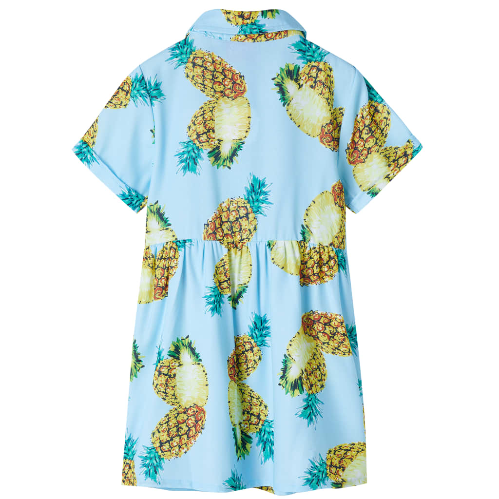 Abito da Bambina con Stampa Ananas Blu 92 11599