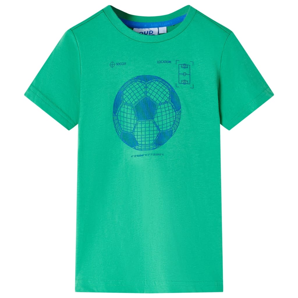 Maglietta da Bambino con Stampa Pallone da Calcio Verde 128 11647