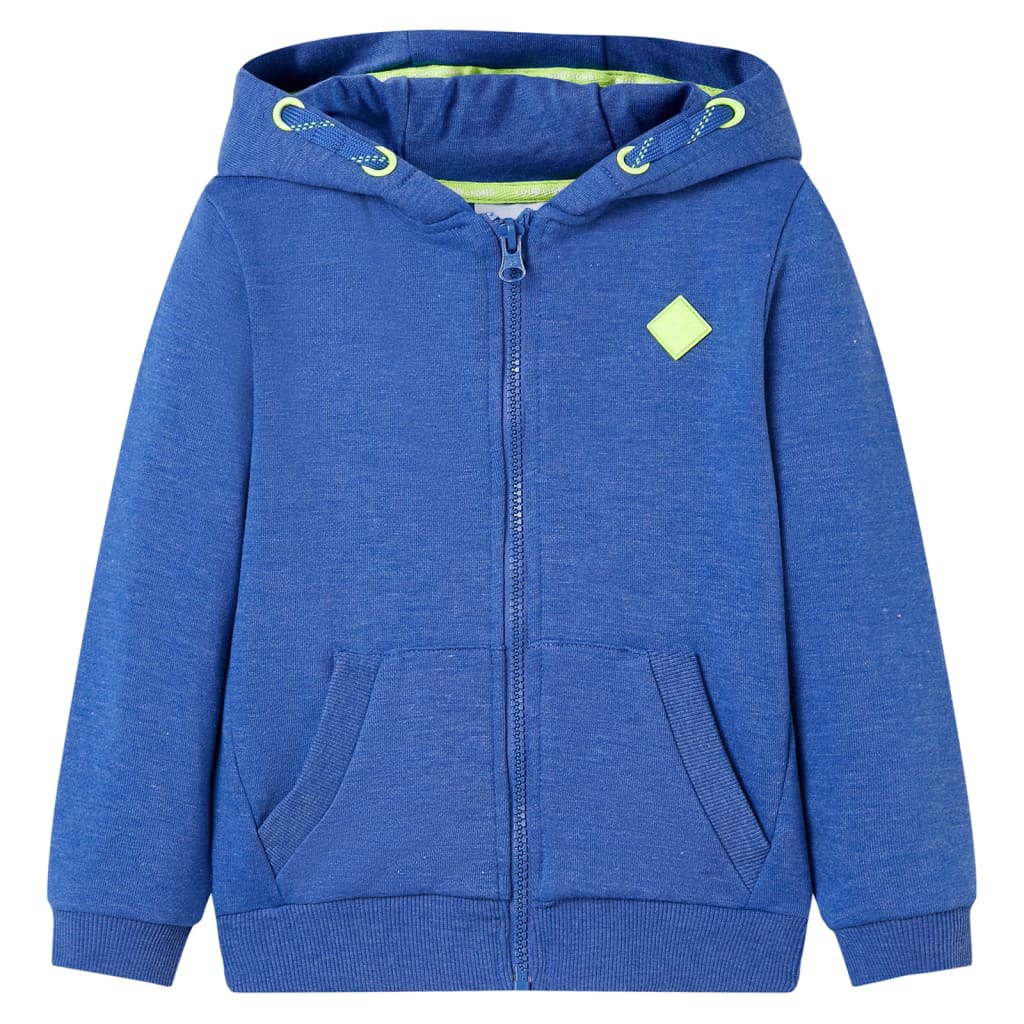 Felpa con Cappuccio e Cerniera per Bambini Blu Mélange 92cod mxl 85711