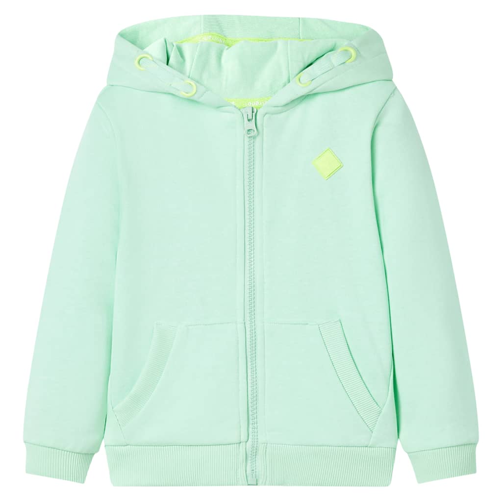 Felpa con Cappuccio e Cerniera per Bambini Verde Brillante 128cod mxl 109677