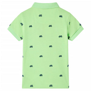 Polo da Bambino Verde Neon 116 12156